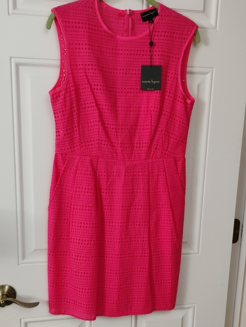 Nanette Lepore Bright Pink Eyelet Mini Dress